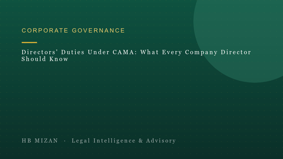 Directors' Duties Under CAMA: What Every Company Director Should Know
