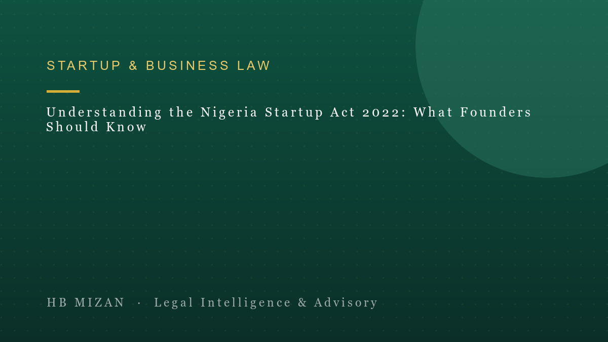 Understanding the Nigeria Startup Act 2022: What Founders Should Know